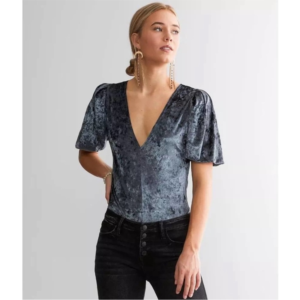 Free People Don't You Wish Velvet Bodysuit